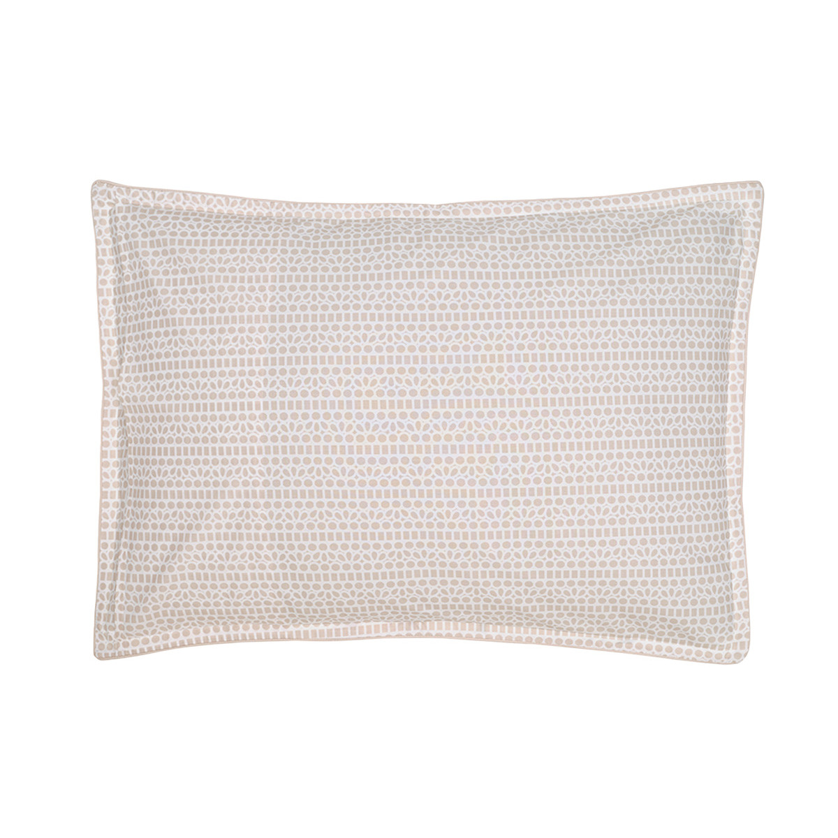 Lot de 2 taies d'oreillers en percale de coton finition passepoil MARGUERITE sable, SENSEI MAISON