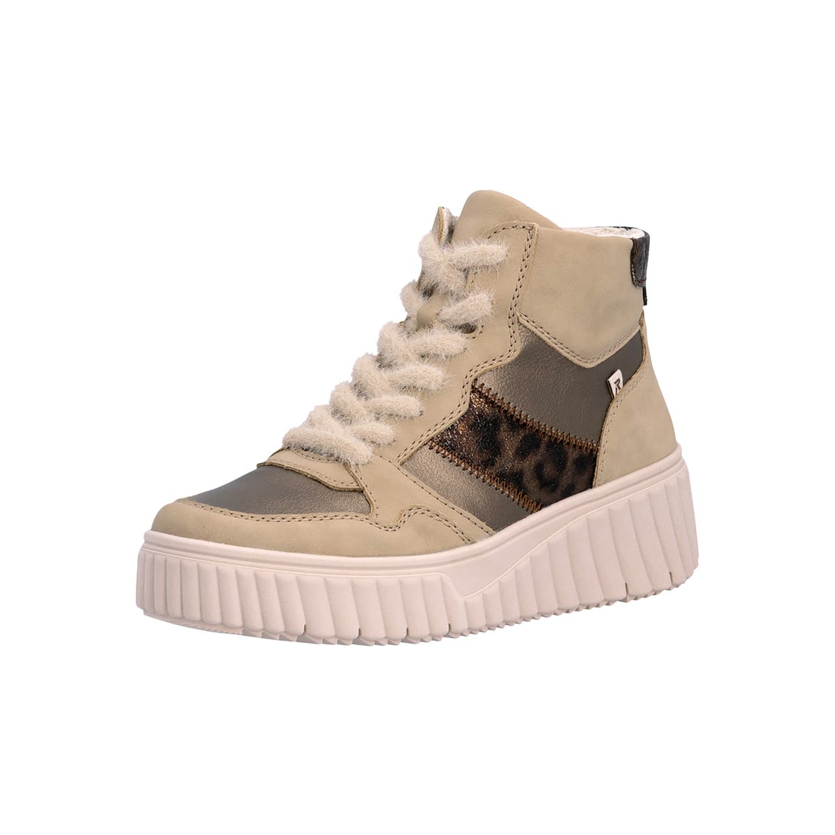 Basket Montante à Lacets Kasanga beige - combi, RIEKER