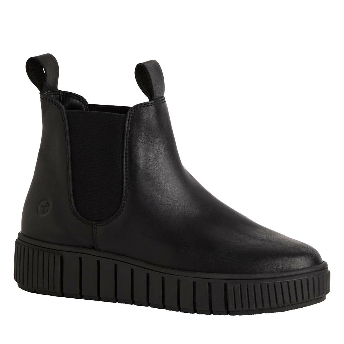 Boots en cuir noir, TAMARIS