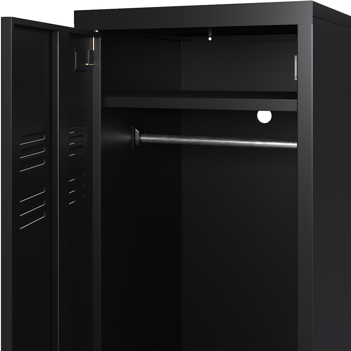 Armario vestuario 1 puerta de acero, Hiba negro, LA REDOUTE INTERIEURS