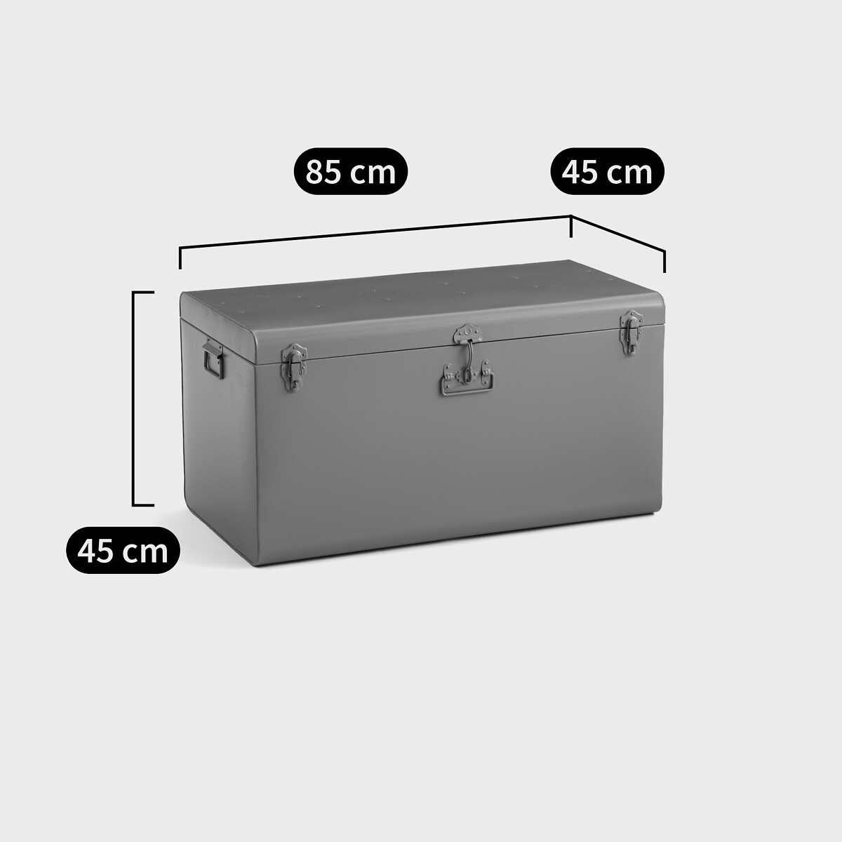 Baule portaoggetti in metallo acciaio XXL, Masa blu di prussia, LA REDOUTE INTERIEURS