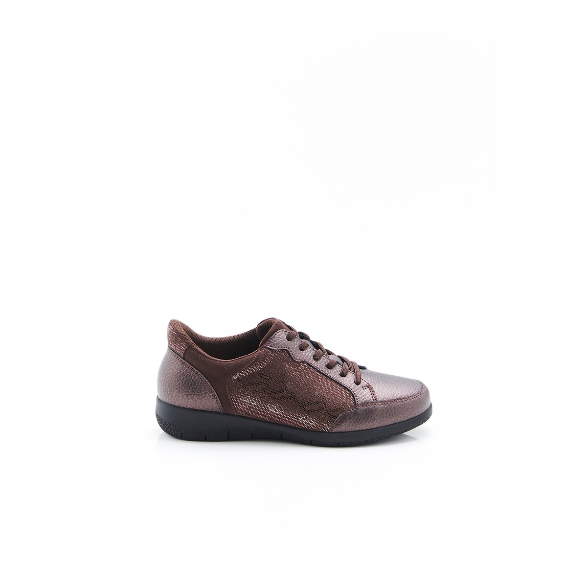 Derbies Amortyl à lacets élastiqués marron animalier, DAMART