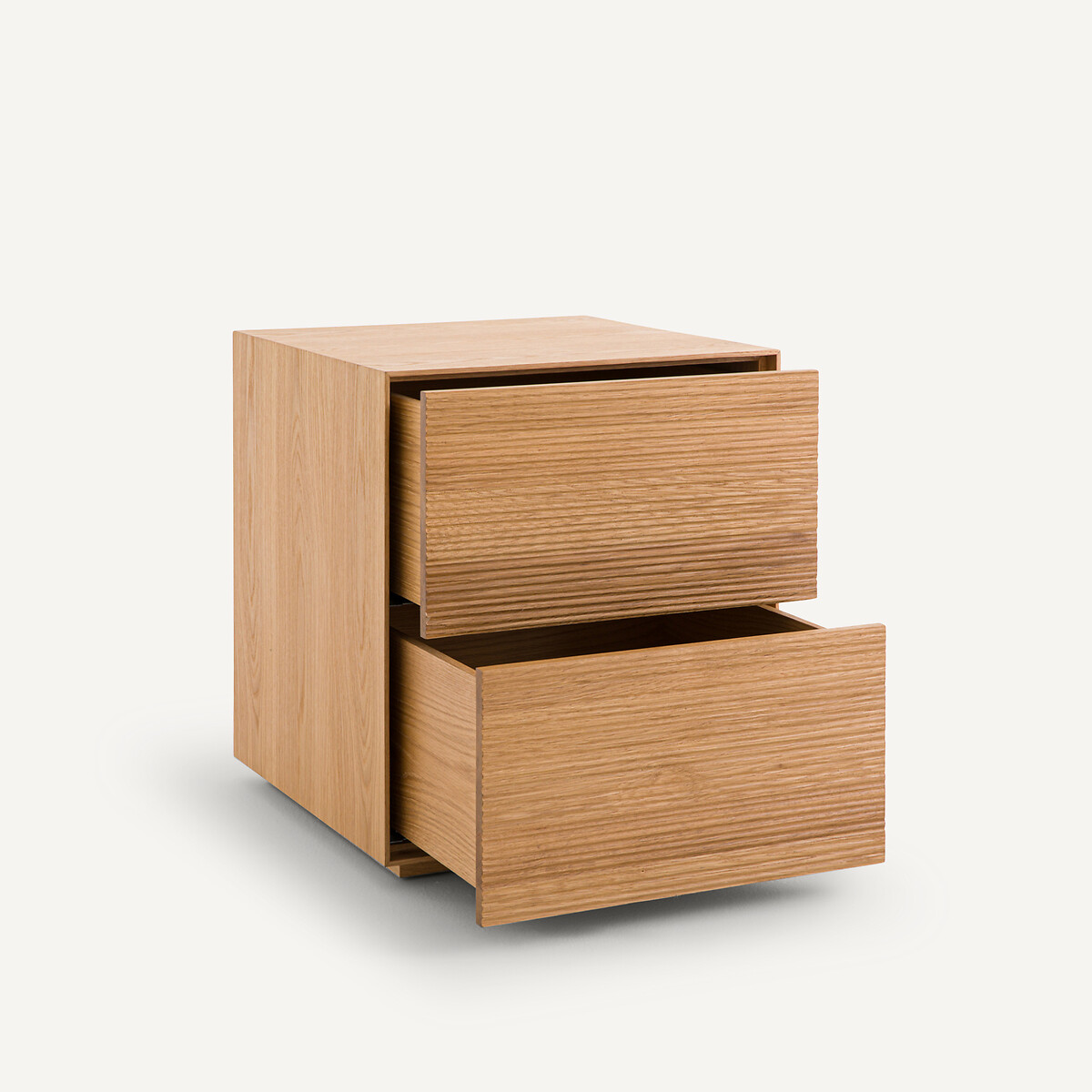 Contenitore per scrivania a 2 cassetti, impiallacciato rovere e Mikube quercia naturale, AM.PM