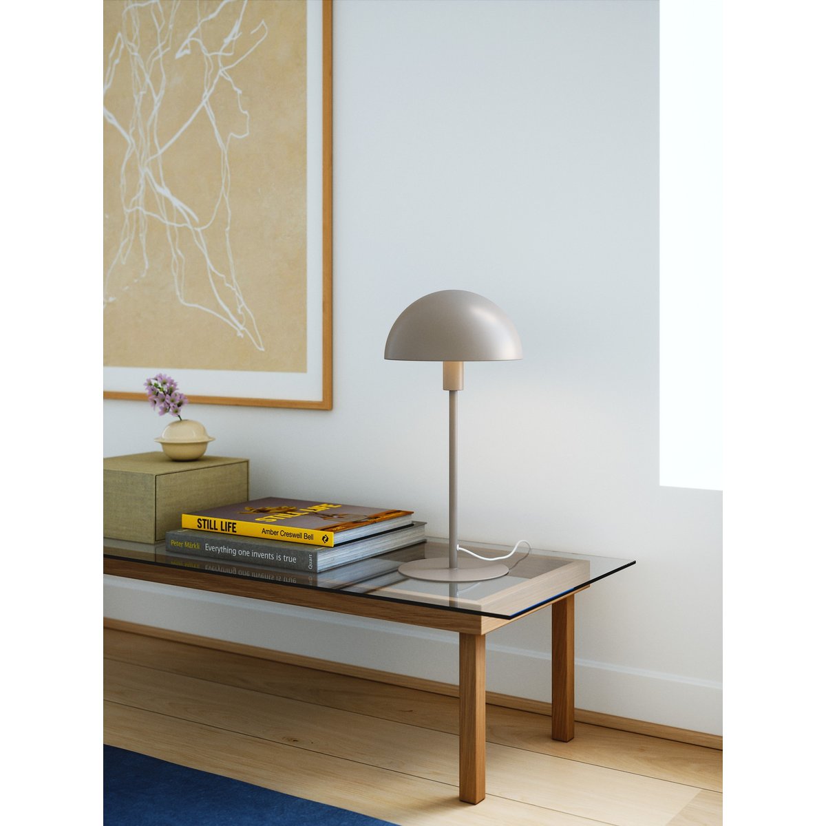 Lampe à poser forme champignon en métal, ELLEN 20 marron clair, NORDLUX