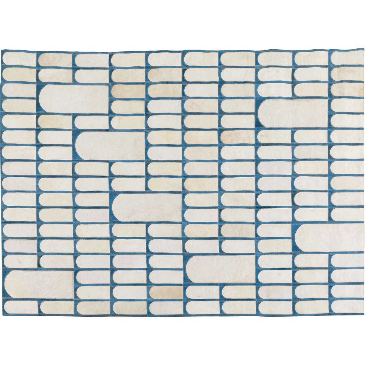Tapis en cuir, TILE beige, KARE DESIGN