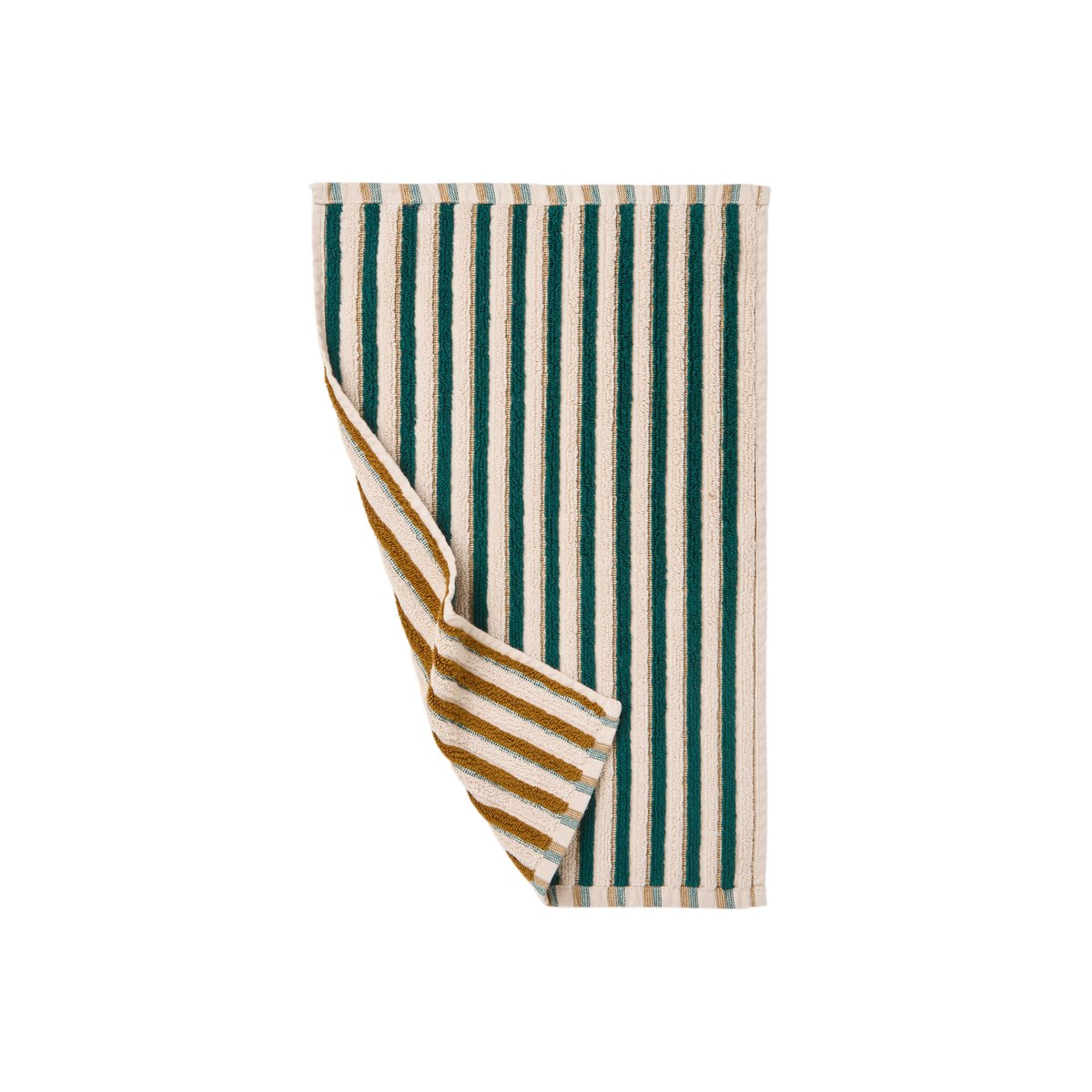 Serviette invité COMBO bronze/emeraude, CARRE BLANC