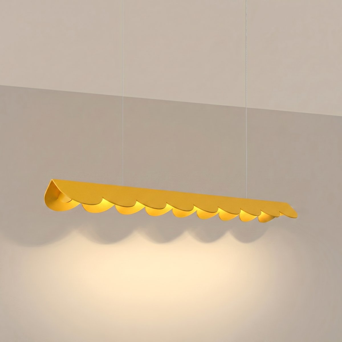 Suspension Aluminium Jaune LED 1 Biscuit jaune, EDEN