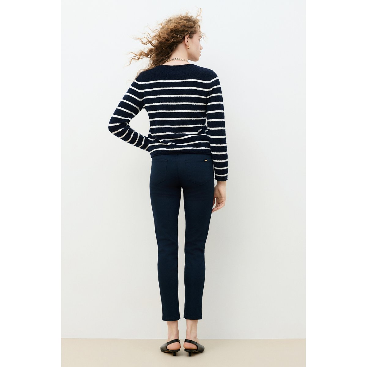 Pull droit col bateau MPIERRICK bleu marine, CAROLL