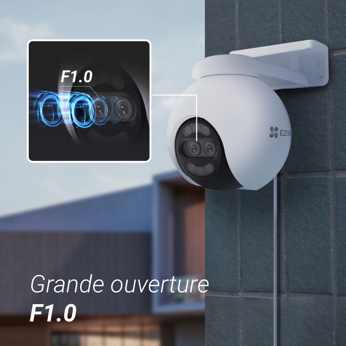 Caméra de surveillance Wifi H80X 4K motorisée couleur unique, EZVIZ