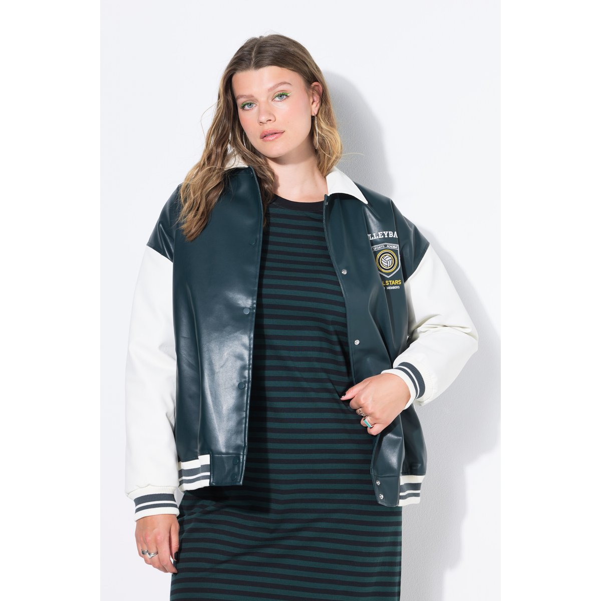 Veste esprit blouson teddy américain vert minuit, STUDIO UNTOLD