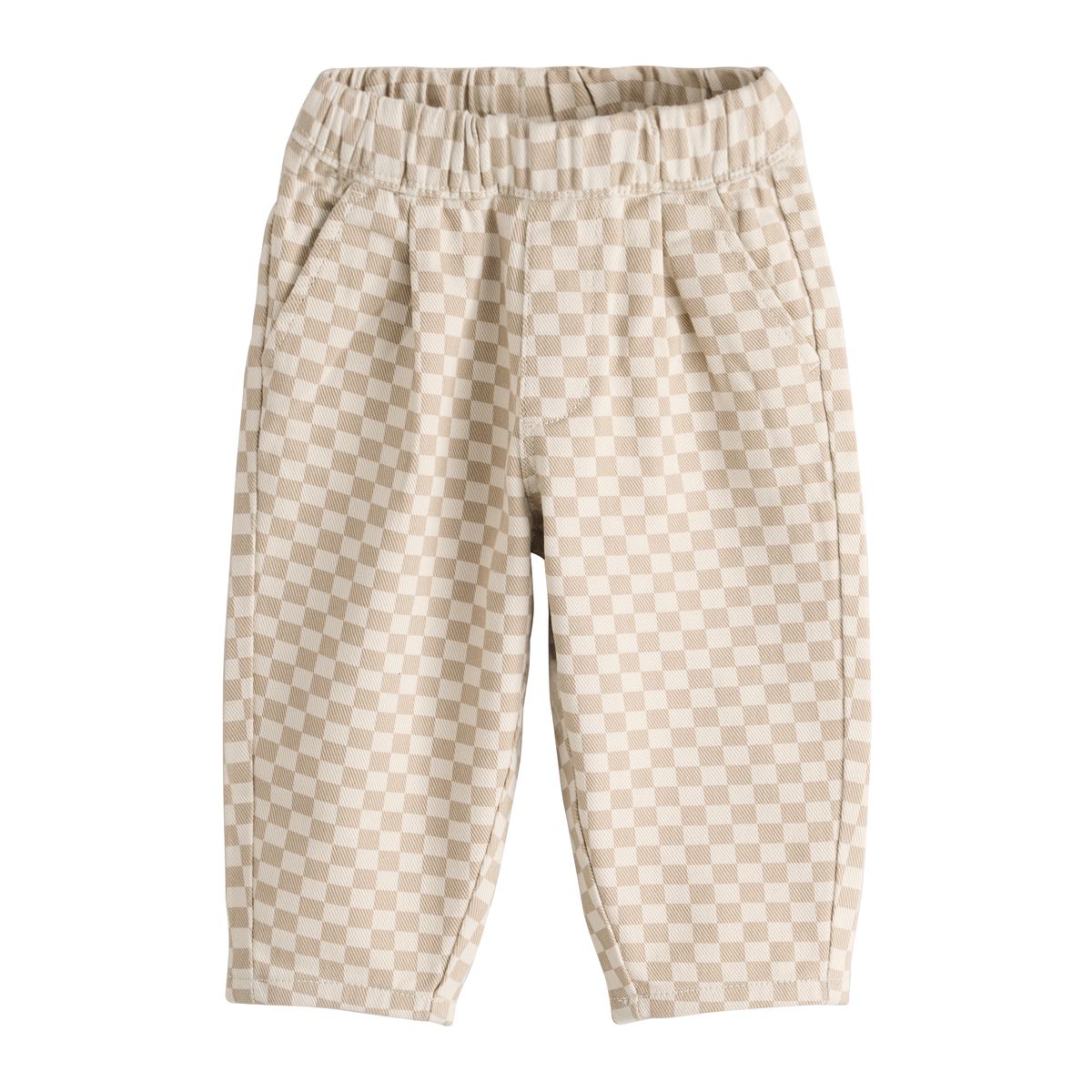 Pantalon ample à enfiler damier neutre, NEXT