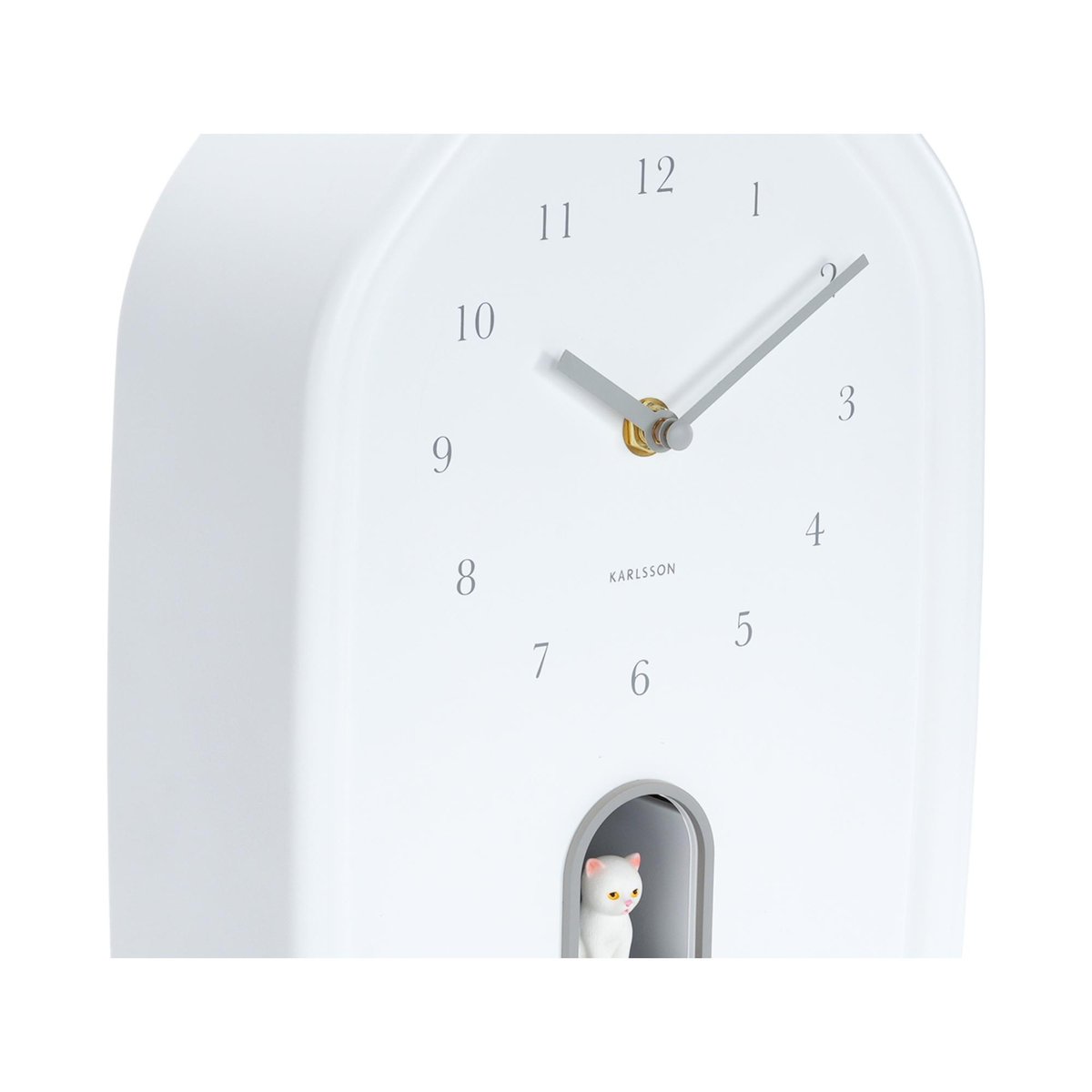Horloge Murale Plastique MODERN KITTY blanc, KARLSSON