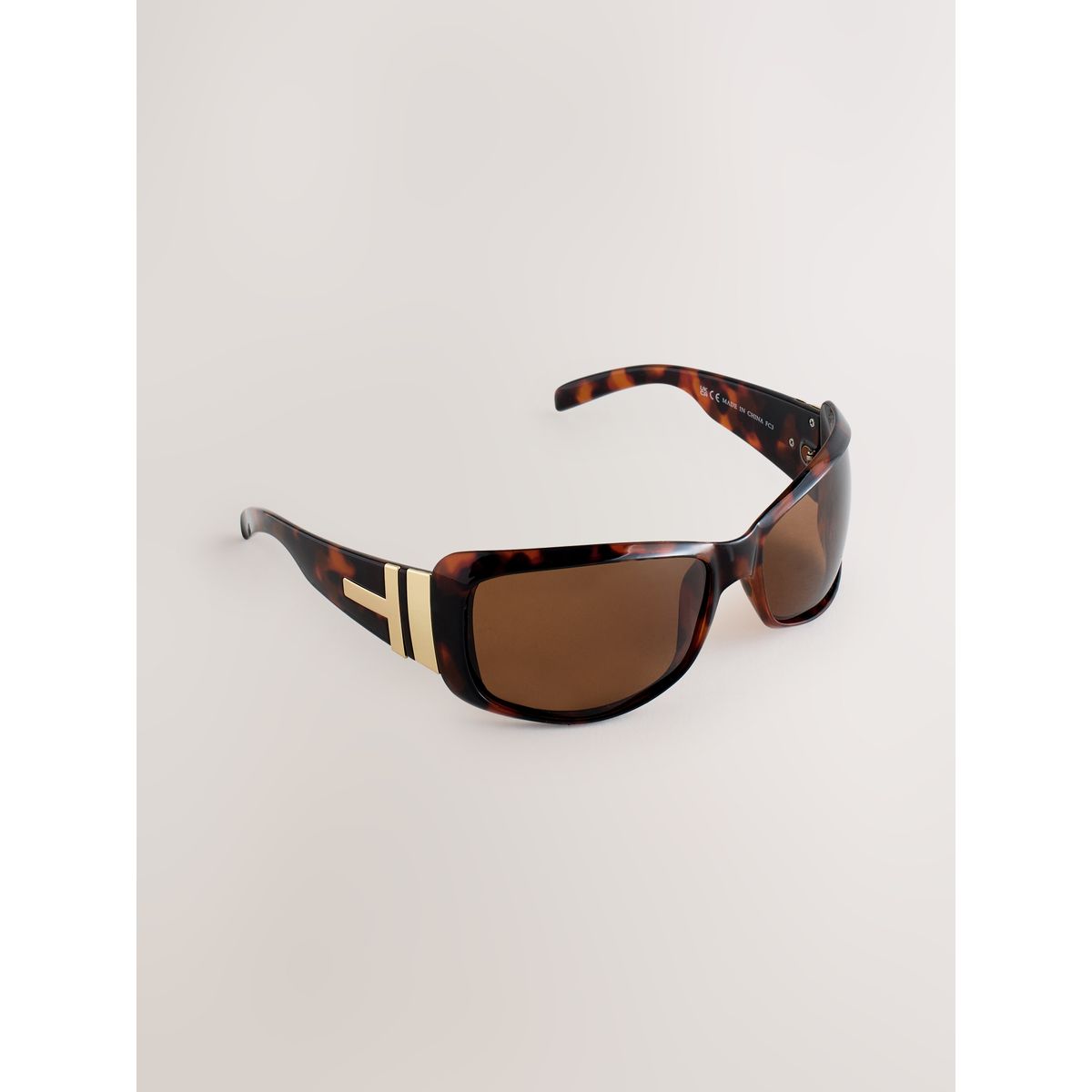 Lunettes de soleil à branches incurvées brun écaille de tortue, NEXT