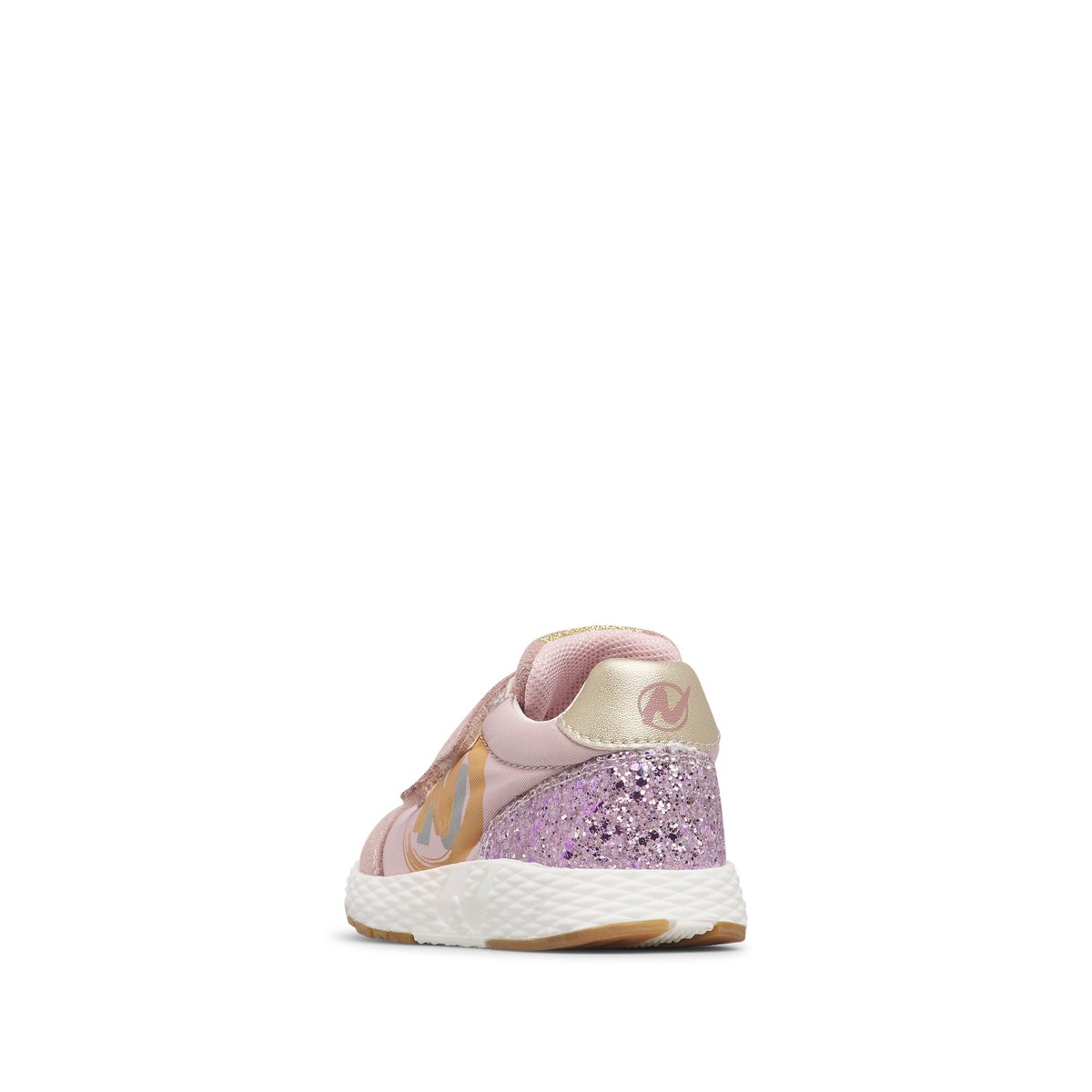 Sneakers en cuir et tissu avec des paillettes JESKO 2 VL. rose-rose poudré, NATURINO