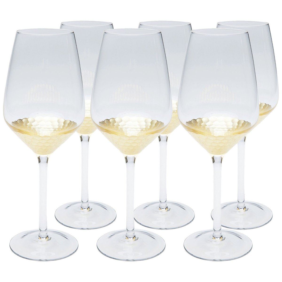Lot de 6 verres à vin blanc, GOBI or, KARE DESIGN