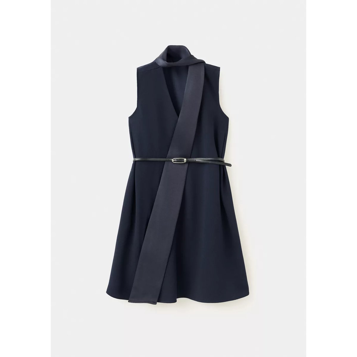Robe à nœud avec ceinture bleu marine, MANGO