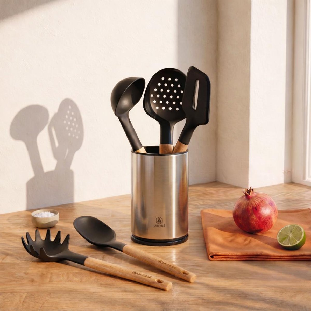 Set de 5 ustensiles de cuisine - "Sève" couleur unique, LAGUIOLE CUISSON