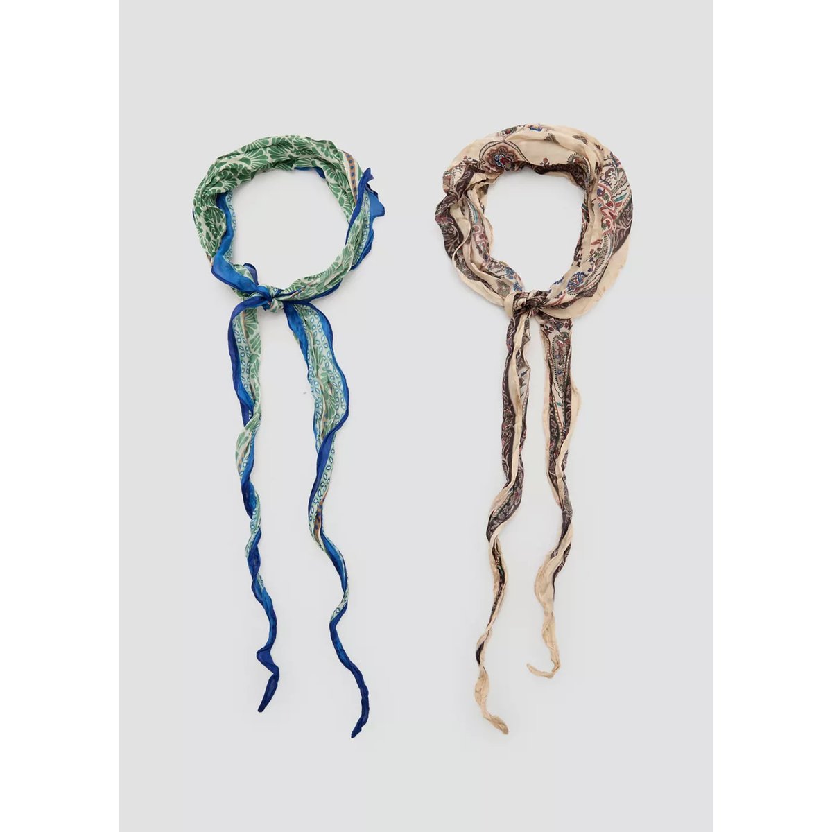 Lot 2 foulards imprimés bleu, MANGO