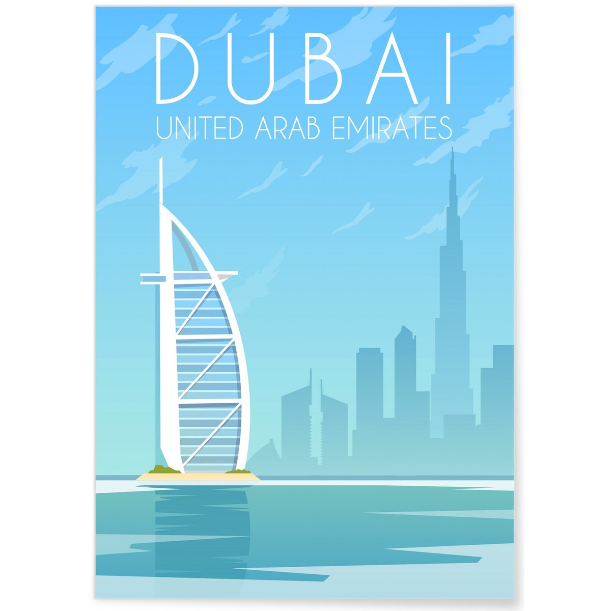 Affiche Dubaï blanc, L'AFFICHERIE