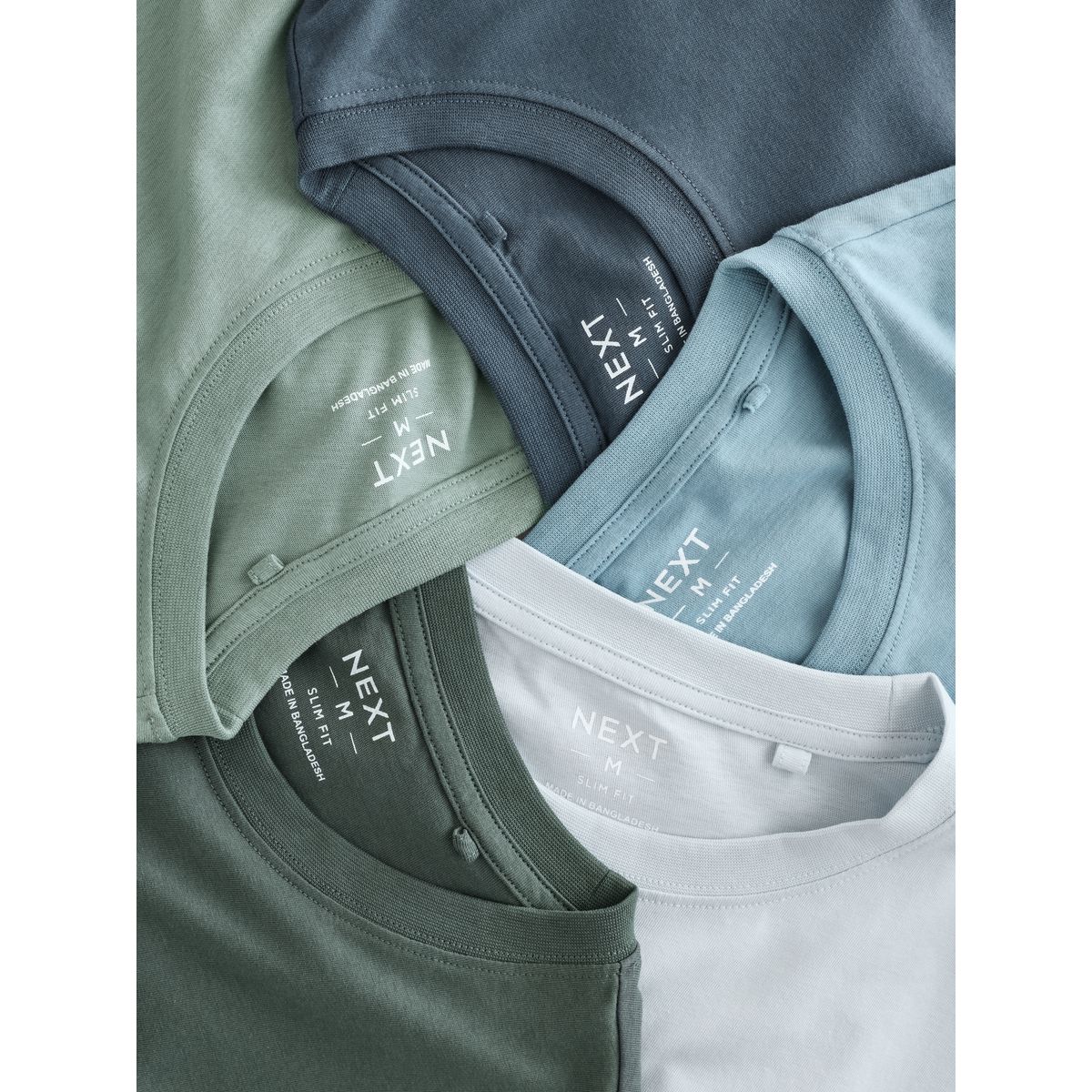 T-shirt superposé à manches longues, lot de 5 vert, NEXT
