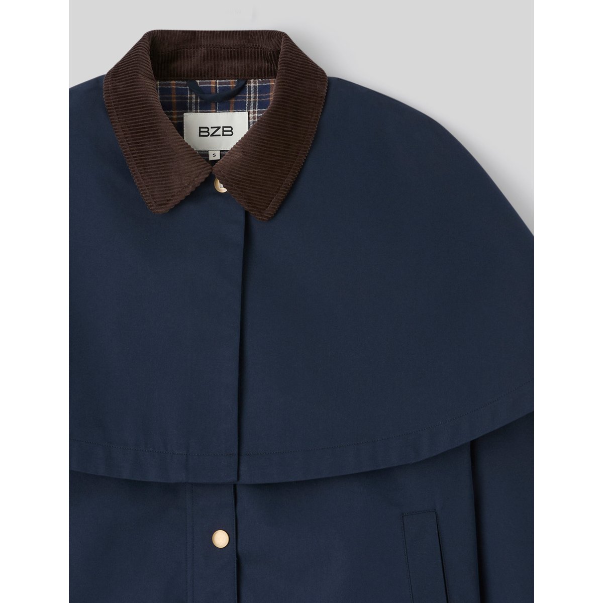 Veste cape amovible bleu foncé, BZB