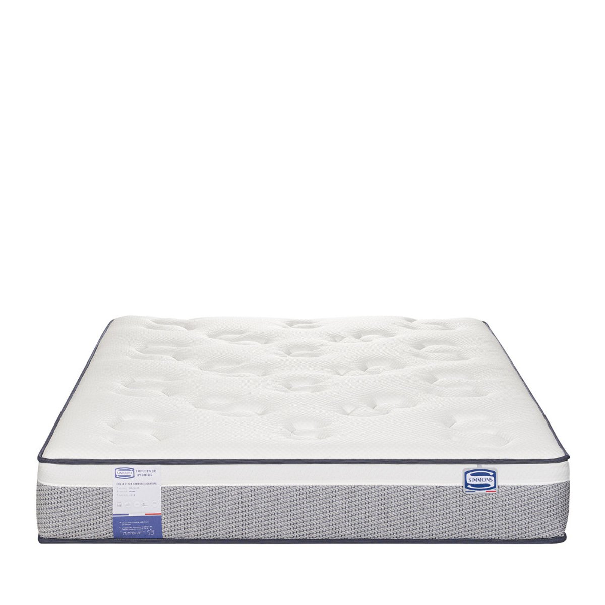 Matelas 100% ressorts et latex, accueil enveloppant- INFLUENCE-HYBRIDE couleur unique, SIMMONS