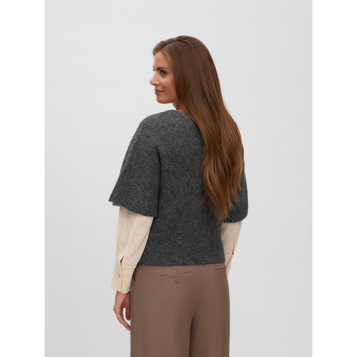Pull En Maille dark grey melange, VERO MODA