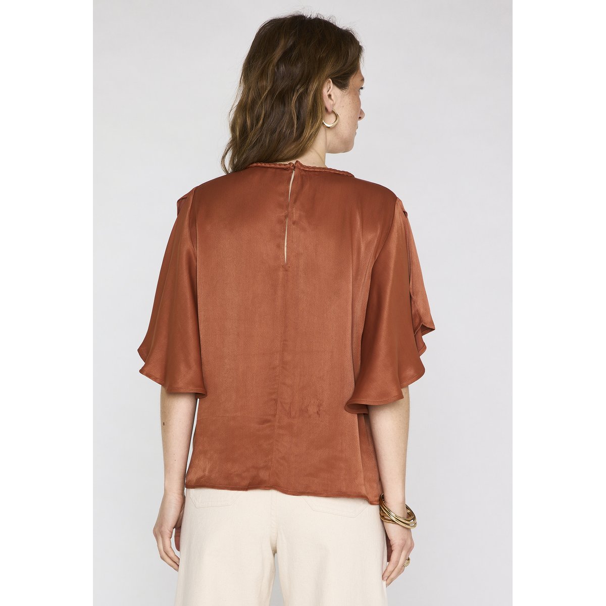 Blouse manches à volants DAREN tomette, Maison 123