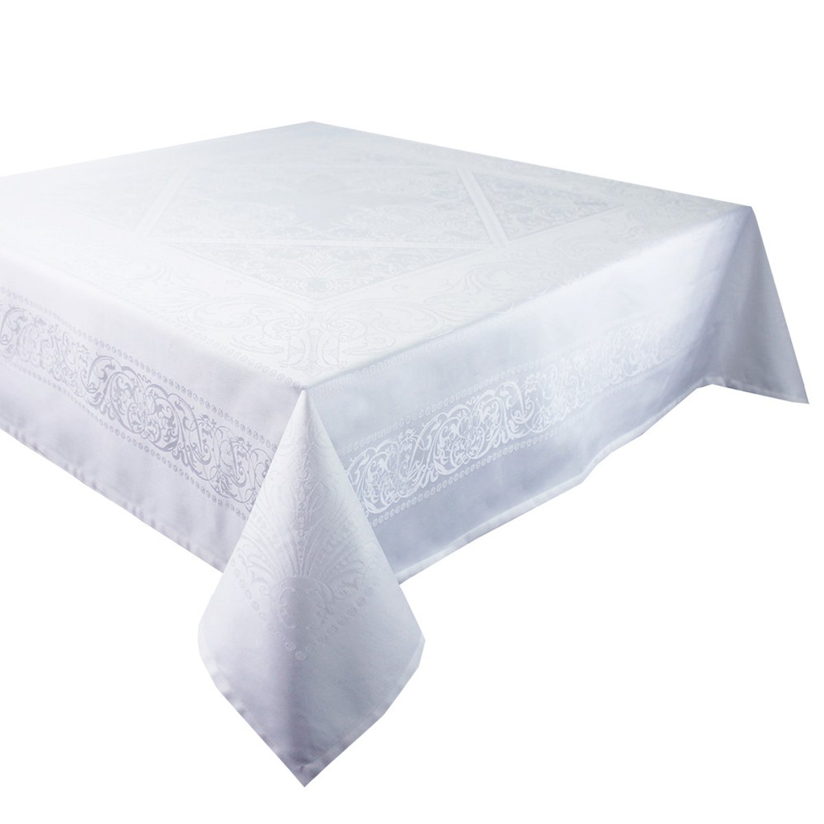 Nappe pur coton bio antitache ALEXANDRINE neige, GARNIER THIEBAUT