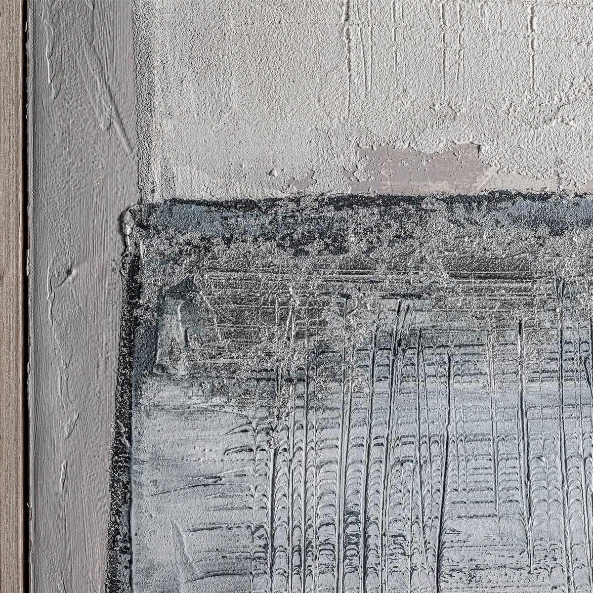 Tableau abstrait contemporain sur toile gris clair nuances beige, RECOLLECTION