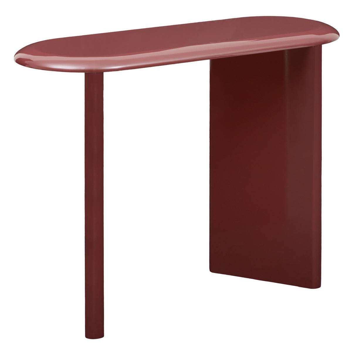 Console ovale finition glossy DOUGLAS bordeaux, ATMOSPHERA