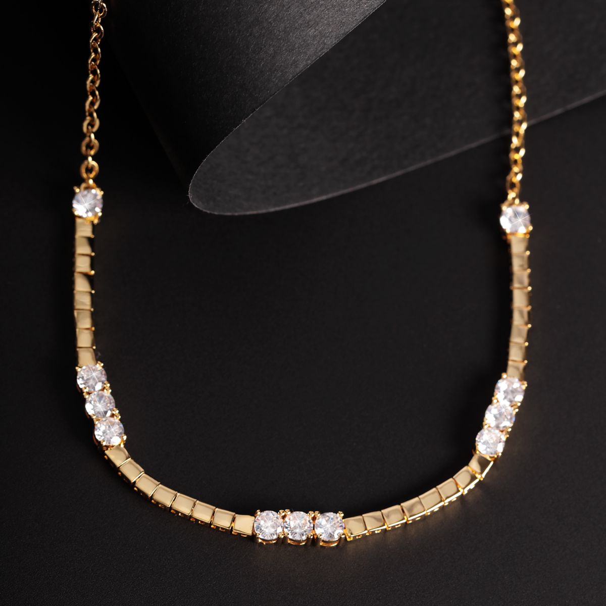 Collier en laiton et zircons SCINTILLE or jaune, MORELLATO