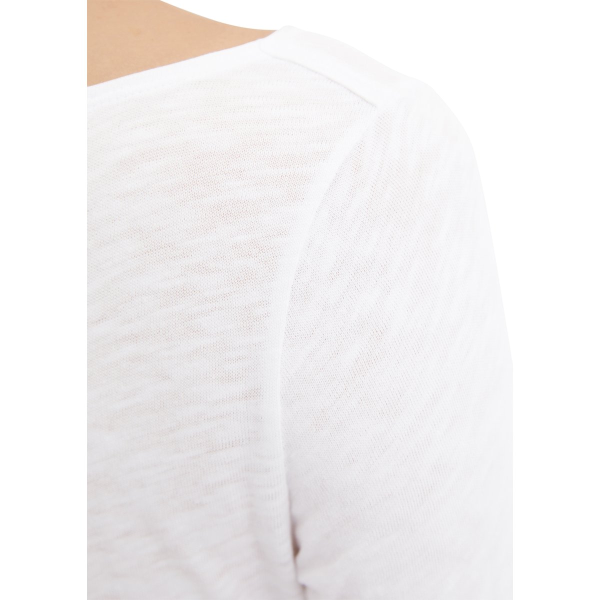 T-shirt long régulier en coton biologique blanc, MARC O'POLO