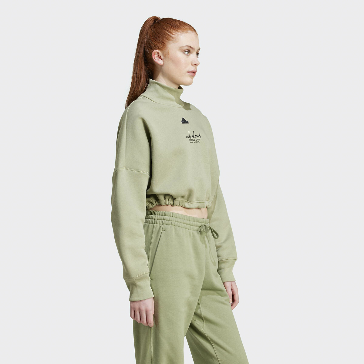 Sweat cropped SIGNATURE GRAPHIC vert, ADIDAS SPORTSWEAR