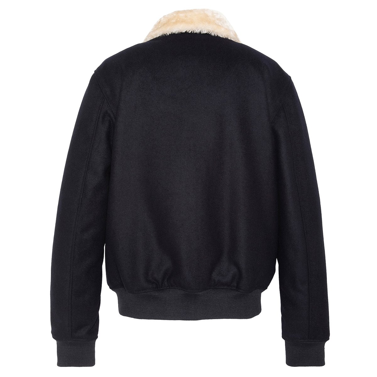 Blouson pilote en laine mélangée bleu marine, SCHOTT