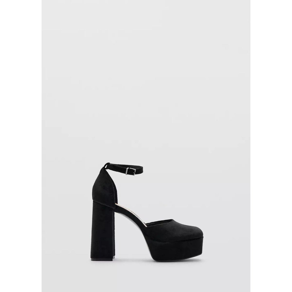 Sandales talon velours noir, MANGO TEEN