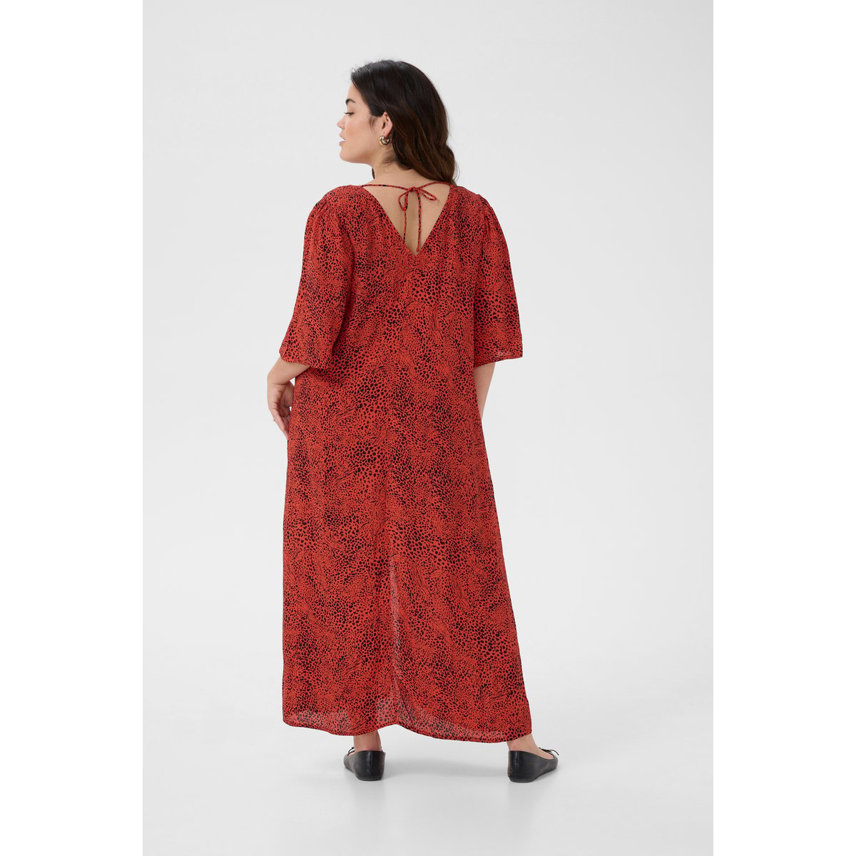 Dress rouge grenadine graphic animal, KAFFE CURVE