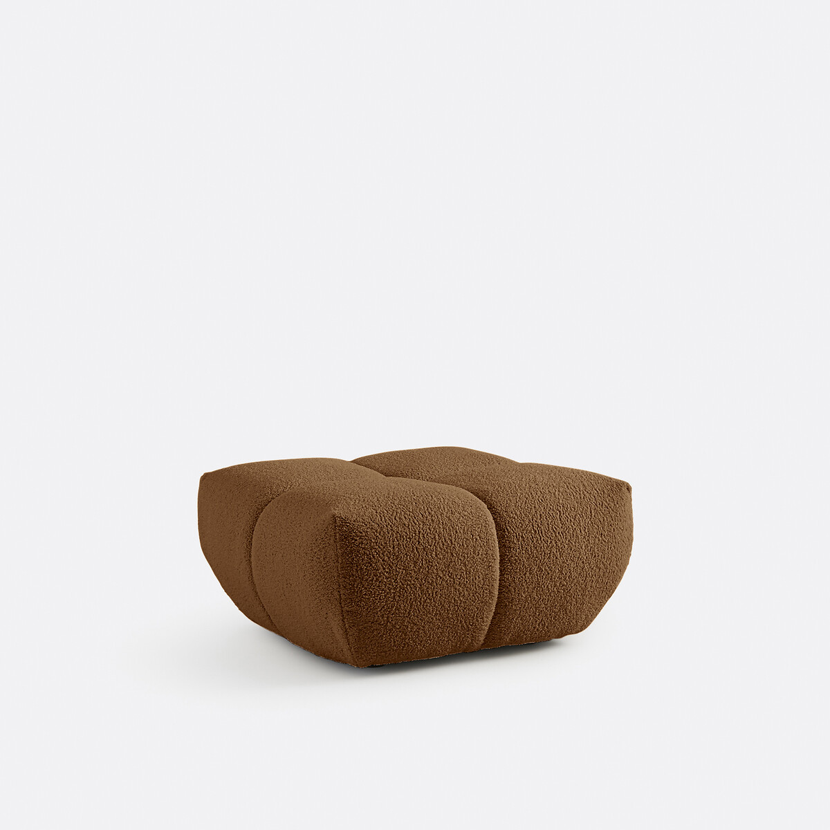 Puf, tejido de rizo grueso, L83 cm, Nuria chocolate, LA REDOUTE INTERIEURS