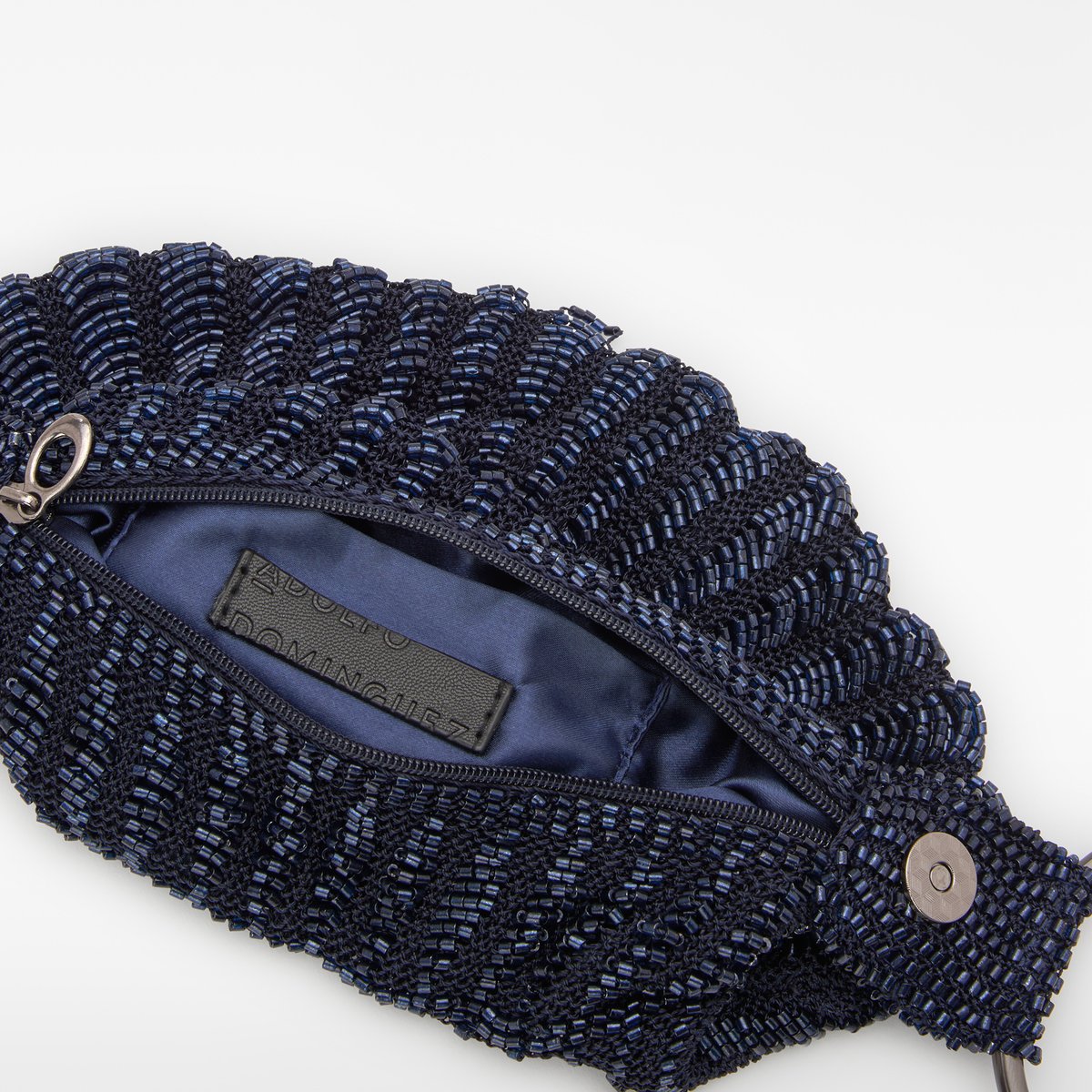 Sac à main de cocktail pour femme orné de strass bleu, ADOLFO DOMINGUEZ