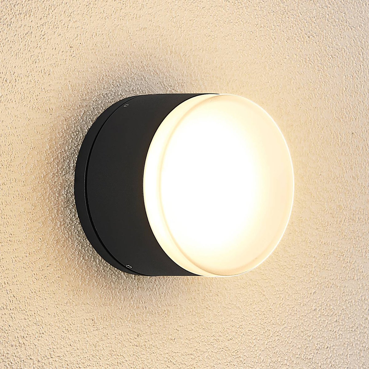 Plafonnier extérieur en aluminium moderneLED gris foncé, blanc, LINDBY