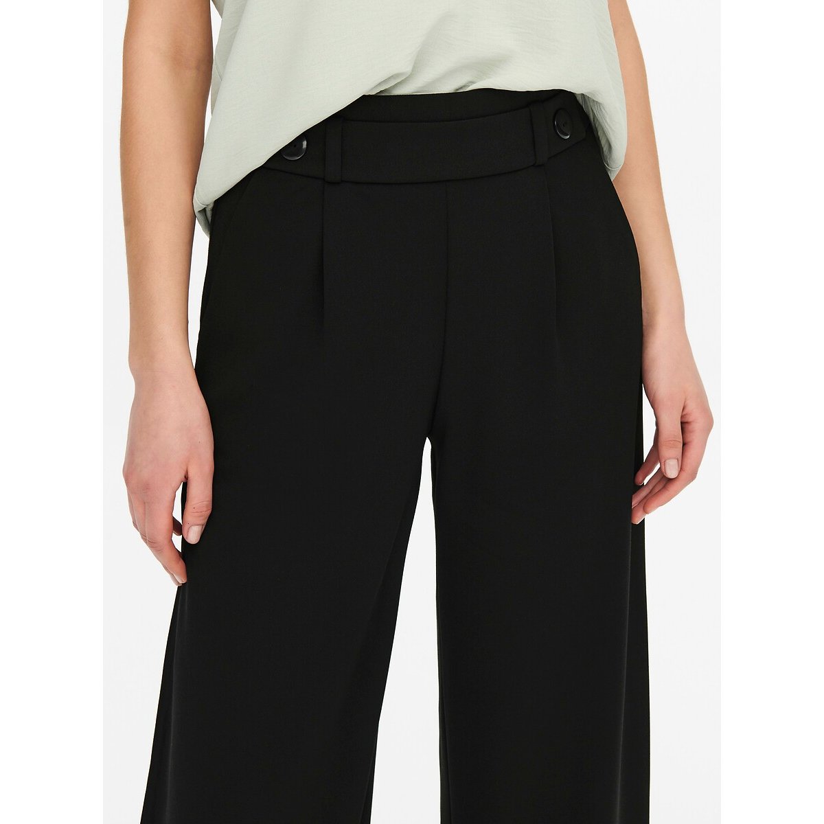 Pantaloni larghi, vita alta nero , JDY