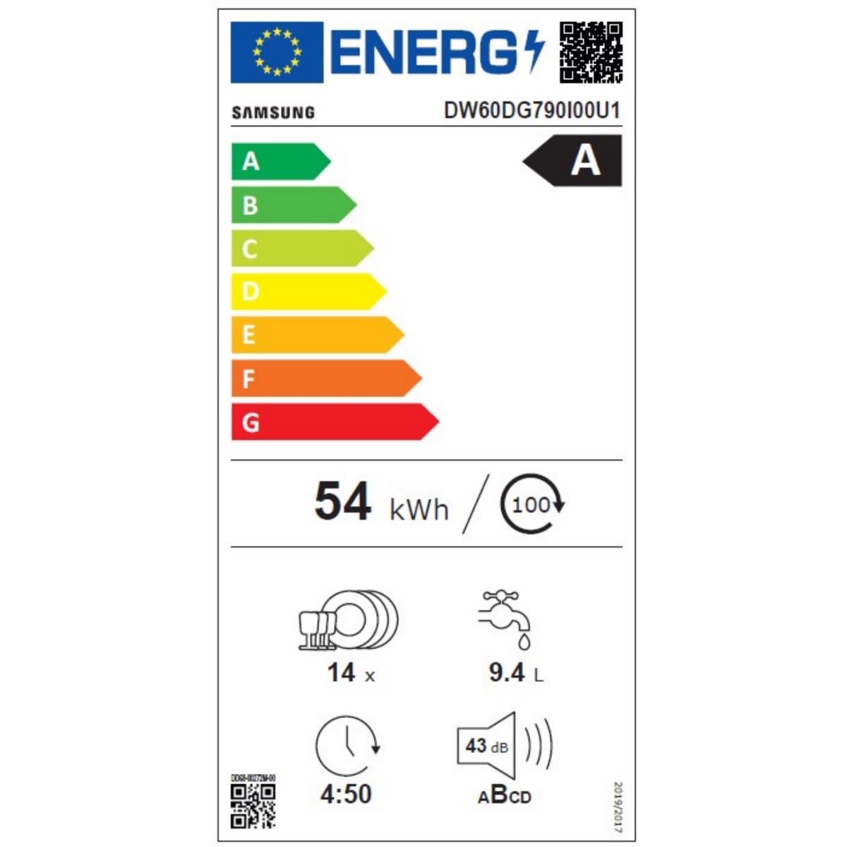 Lave vaisselle encastrable DW60DG790I00 couleur unique, SAMSUNG