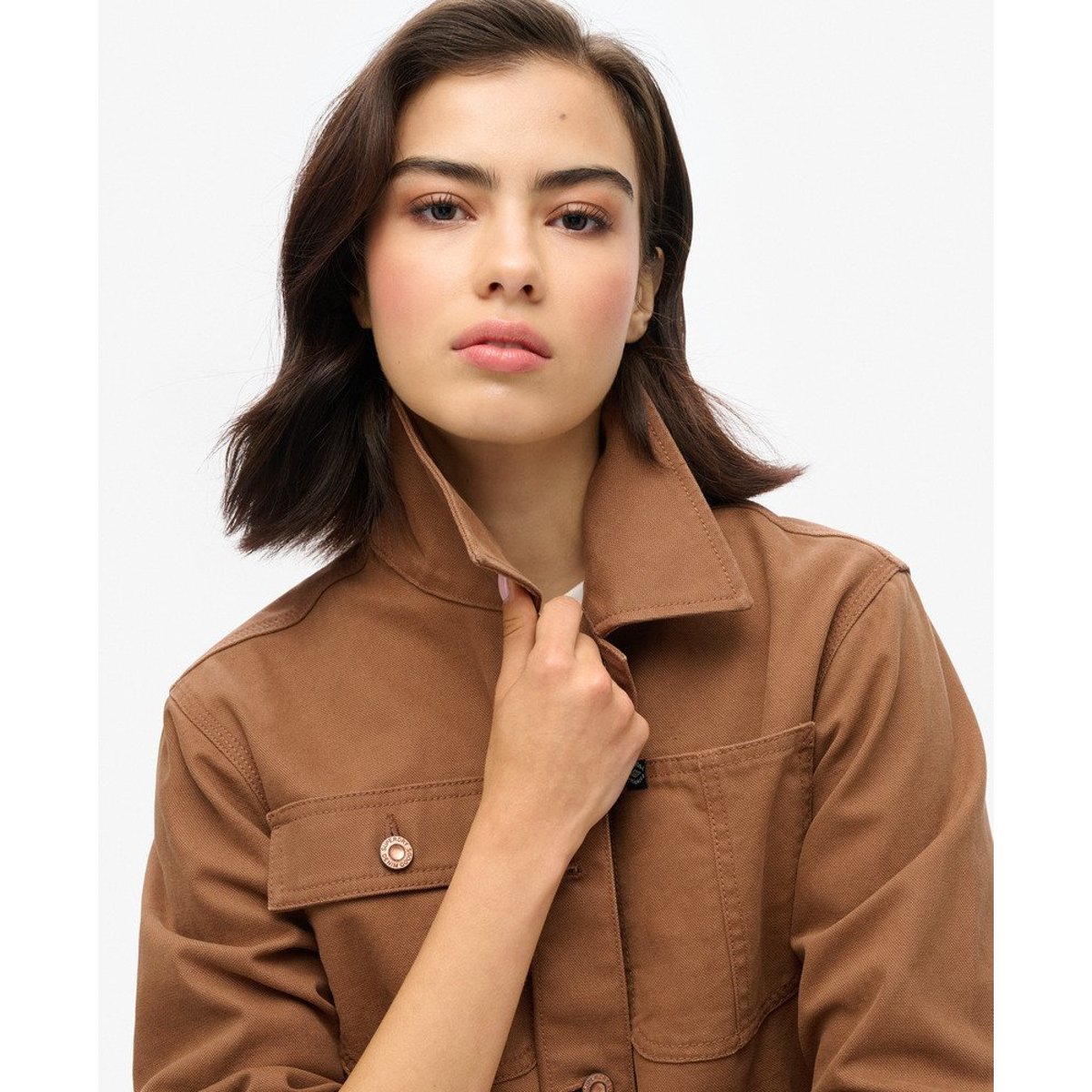 Veste brodée Chore marron bison, SUPERDRY