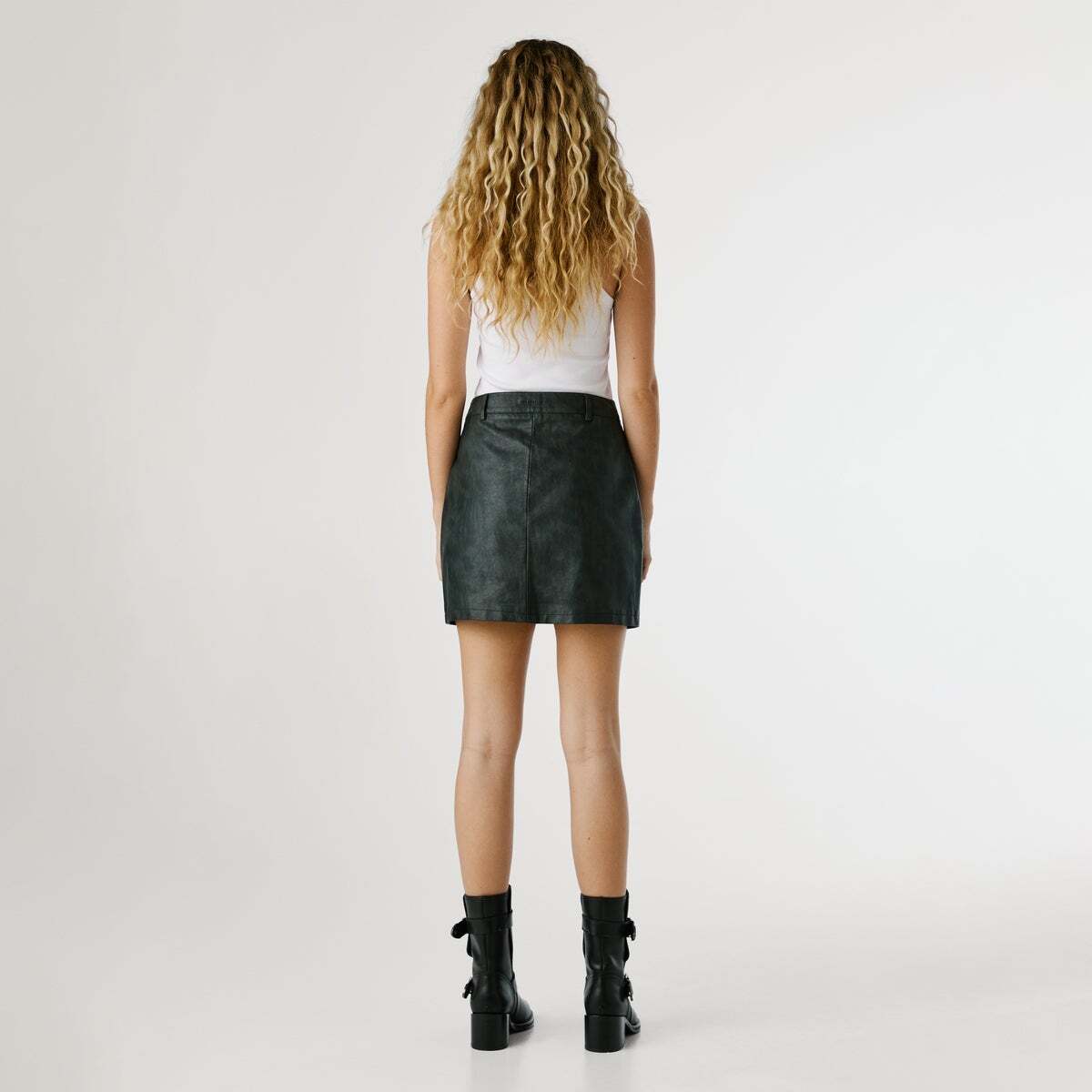 Jupe Courte Effet Cuir noir, PEPE JEANS