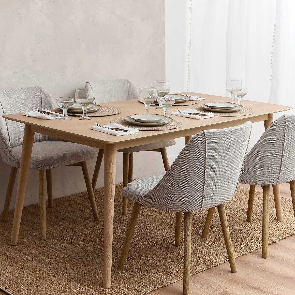 Dhule Herringbone Oak Dining Table (Seats 6) brown , ÉDITÉ