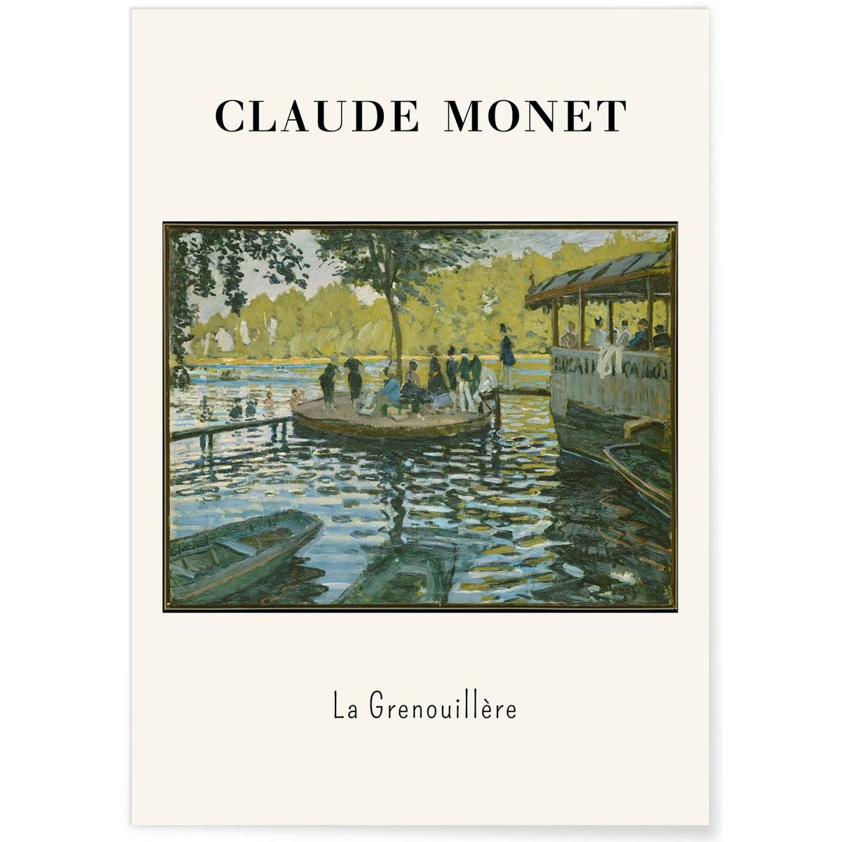 Affiche Claude Monet - La Grenouillère blanc, L'AFFICHERIE