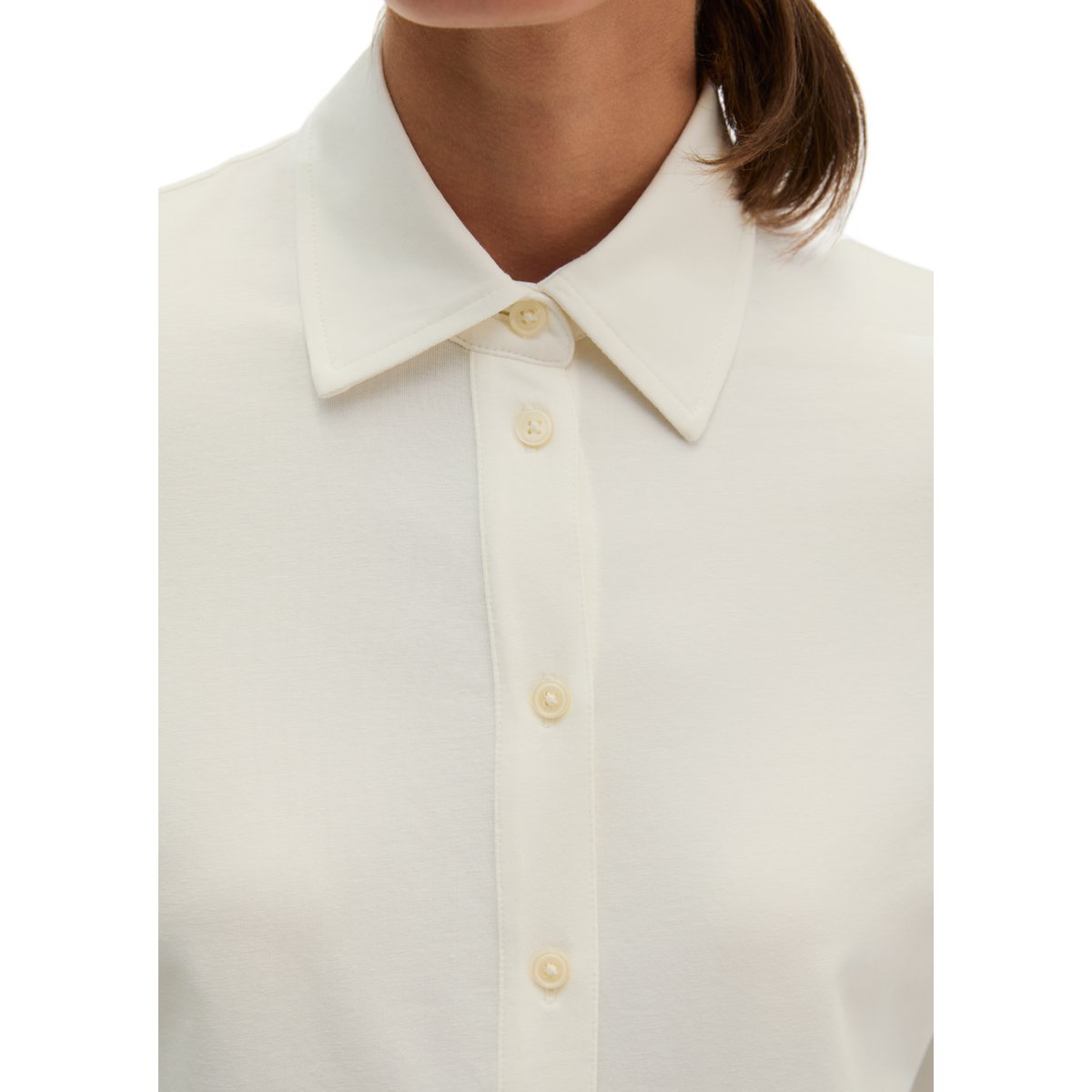Chemisier en jersey, coupe classique en jersey simple avec finition paper blanc, MARC O'POLO