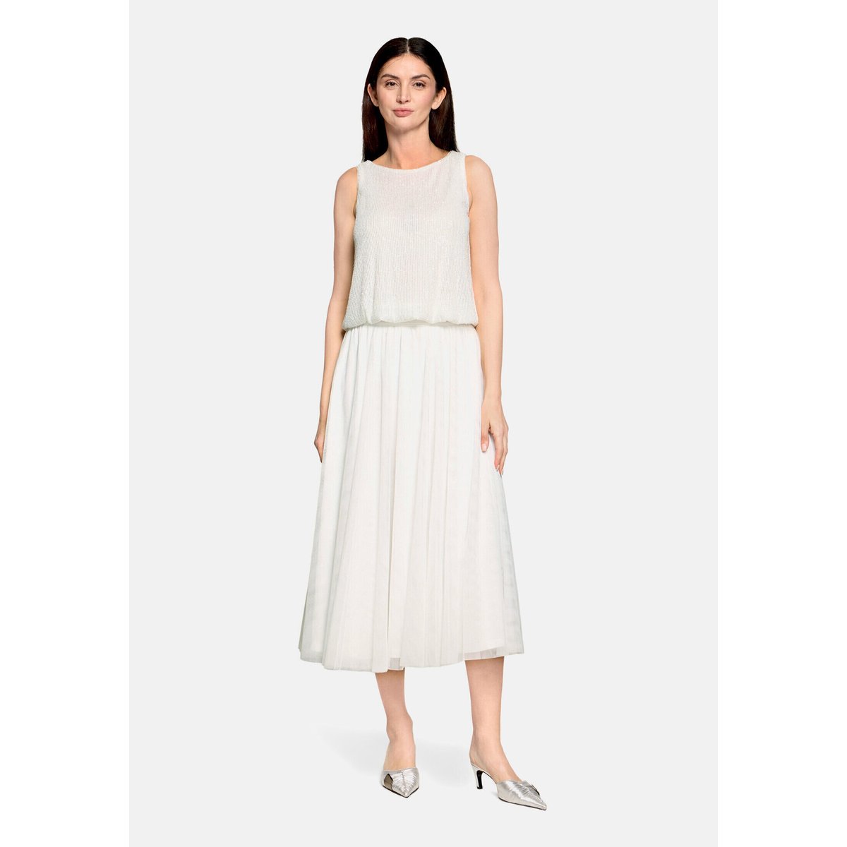 Top à paillettes au look scintillant blanc, VERA MONT