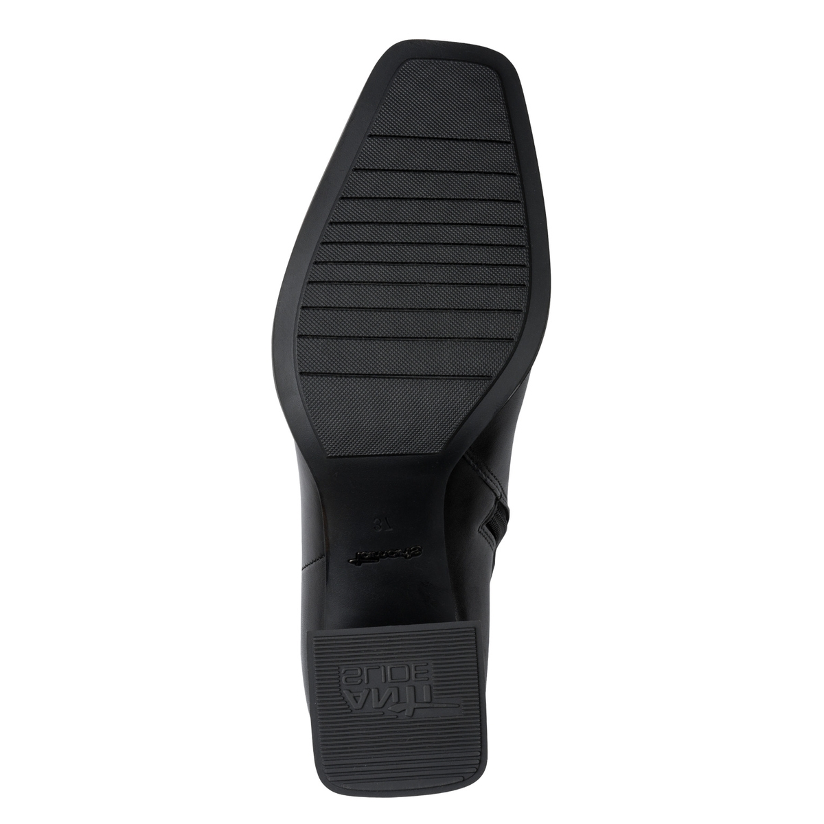 Bottine en cuir noir cuir, TAMARIS