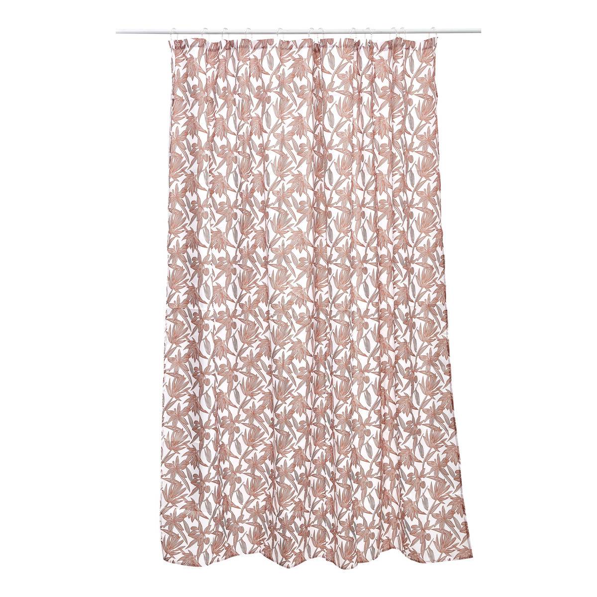 Rideau de douche rectangulaire BLOOM rose, 5FIVE SIMPLY SMART